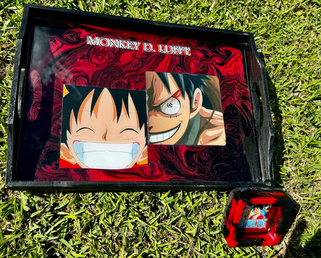 Luffy wooden tray set