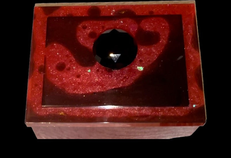 Red and black drippy jewelry box