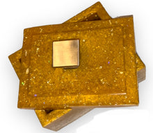 Load image into Gallery viewer, Gold with sliver foil jewelry box
