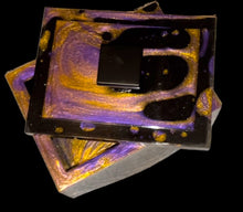Load image into Gallery viewer, Purple/Gold &amp; black drippy jewelry box
